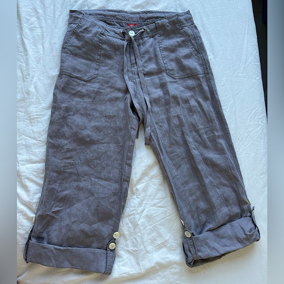 Linen cargo beach pants! Light purple/greyish - Picture 1 of 3